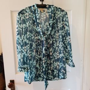 Sheer button-up blouse